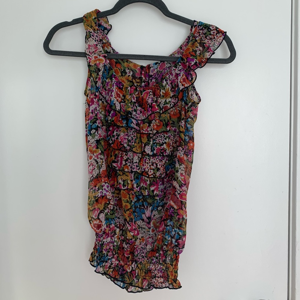 Floral work blouse